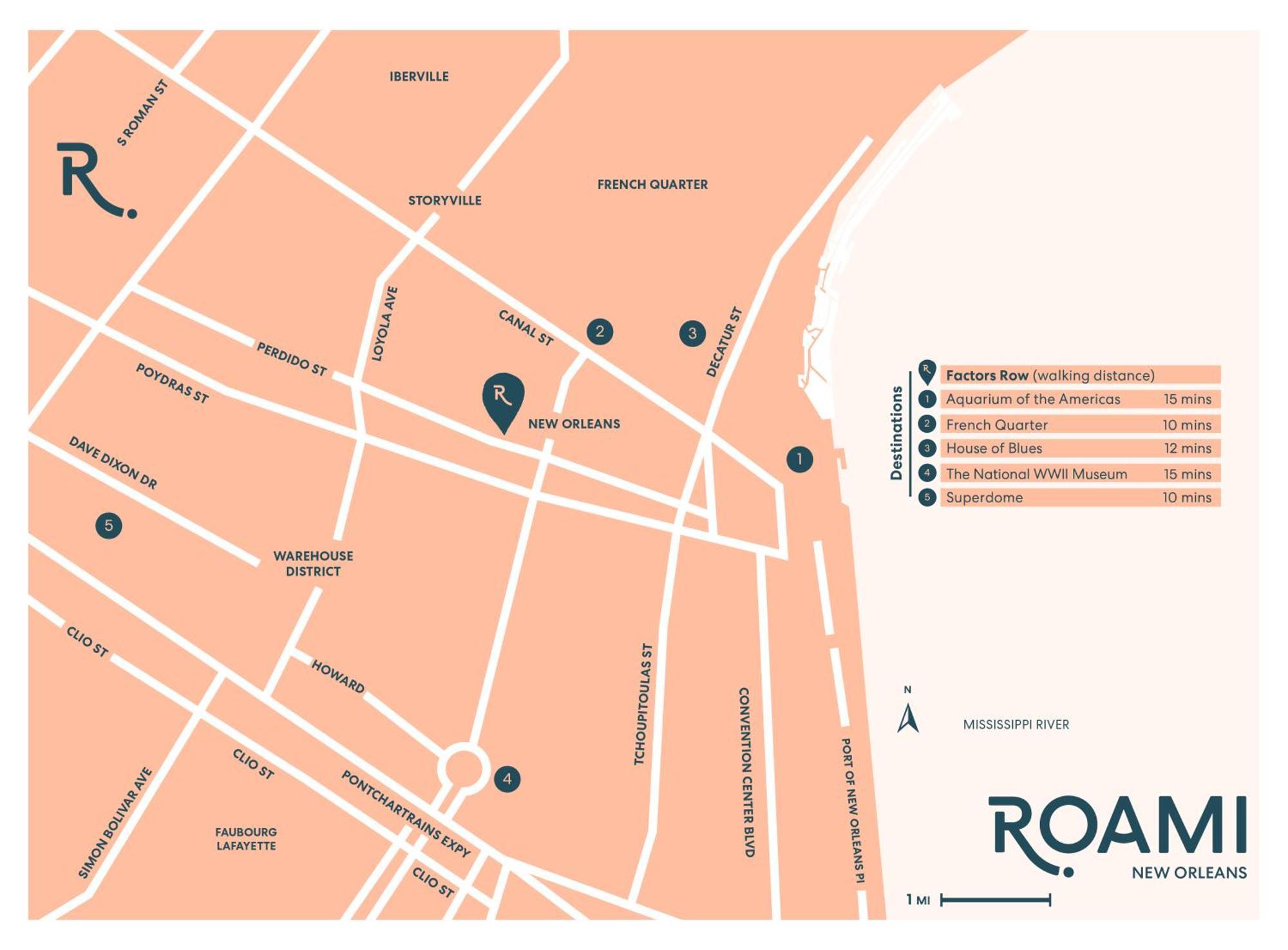 뉴올리언스 Roami At Factors Row 아파트 호텔 외부 사진